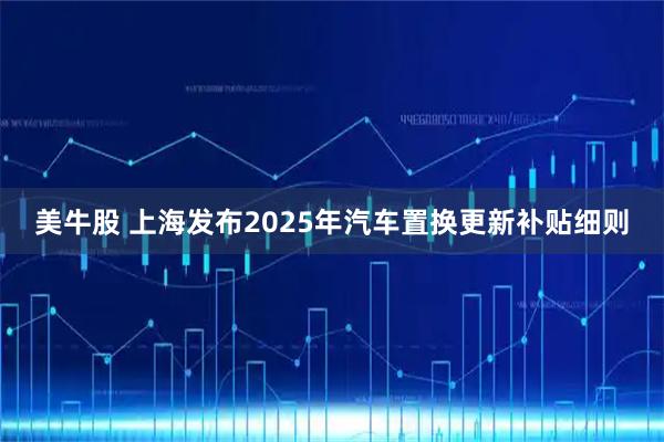 美牛股 上海发布2025年汽车置换更新补贴细则